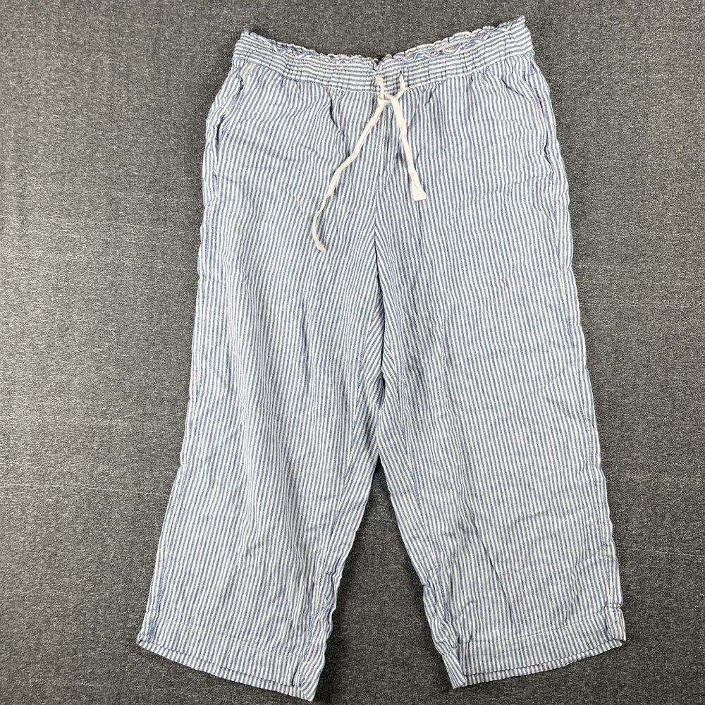 Lane Bryant Womens Ankle Pants Size 18 Linen Blend Casual Stretch Comfort Beach